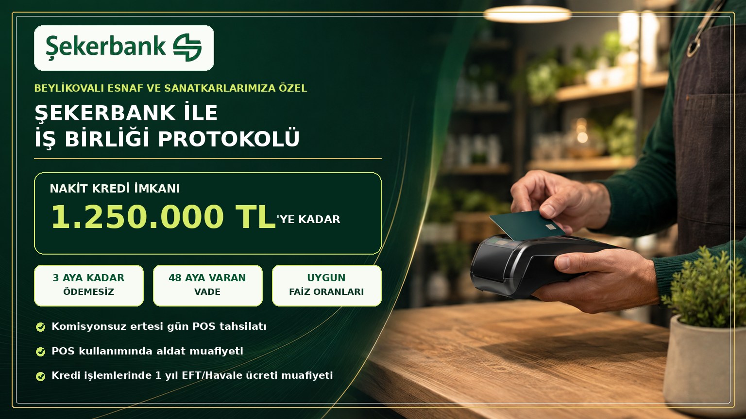 Şekerbank ile Esnaf ve Sanatkarlarımıza Özel İş Birliği Protokolü
